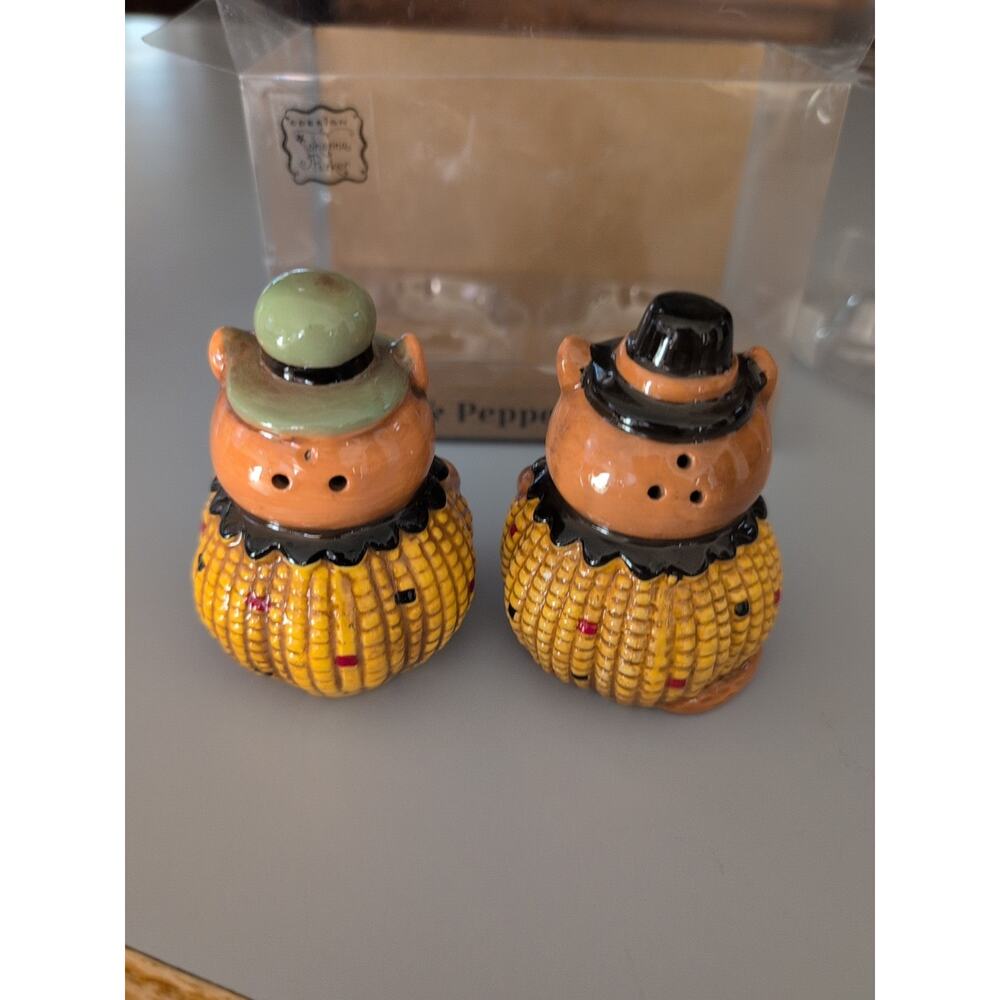 NEW Johanna Parker Salt and Pepper Shakers Open‎ Box Fall Decor Cottage Core - Picture 3 of 6